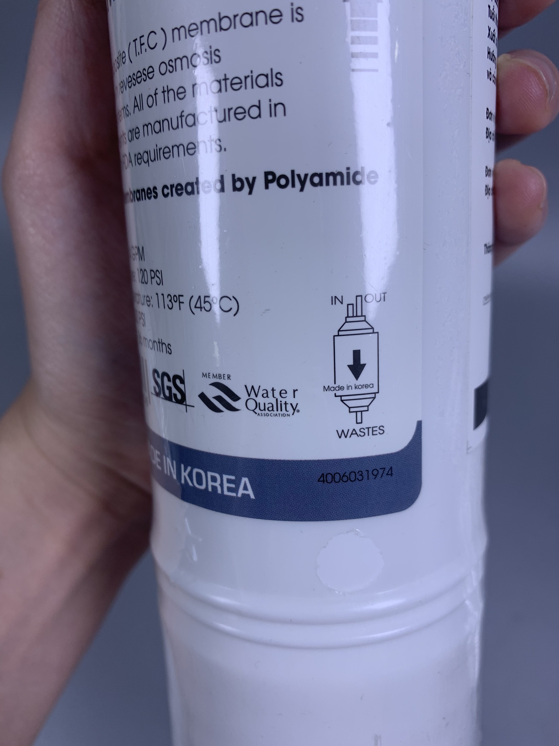 Lõi Lọc RO KORIHOME Hàn Quốc 80GPD