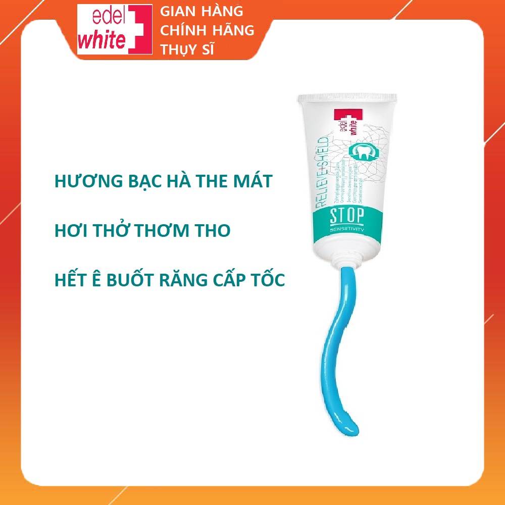 Kem đánh răng cho răng nhạy cảm STOP Sensitivity edelwhite cao cấp Thụy Sĩ