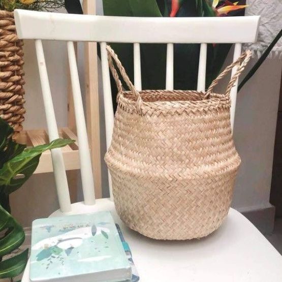 Giỏ cói trồng cây, giỏ đựng đồ, giỏ cói cắm hoa decor