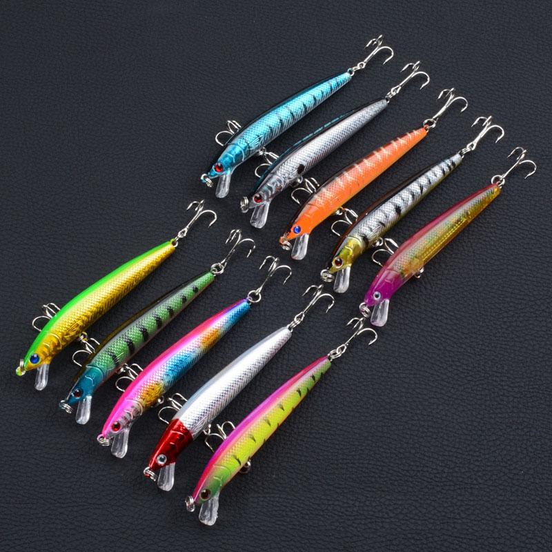 Mồi Cá giả câu lure, mồi câu cá Minnow siêu nhạy, 2 lưỡi câu siêu cứng dài 9.5cm