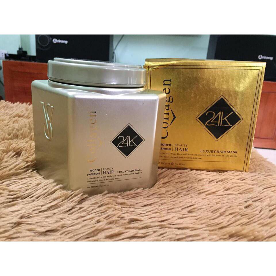 ⛔GIADUNGHOALONG⛔ Kem hấp dầu và ủ dưỡng tóc 24K Collagen