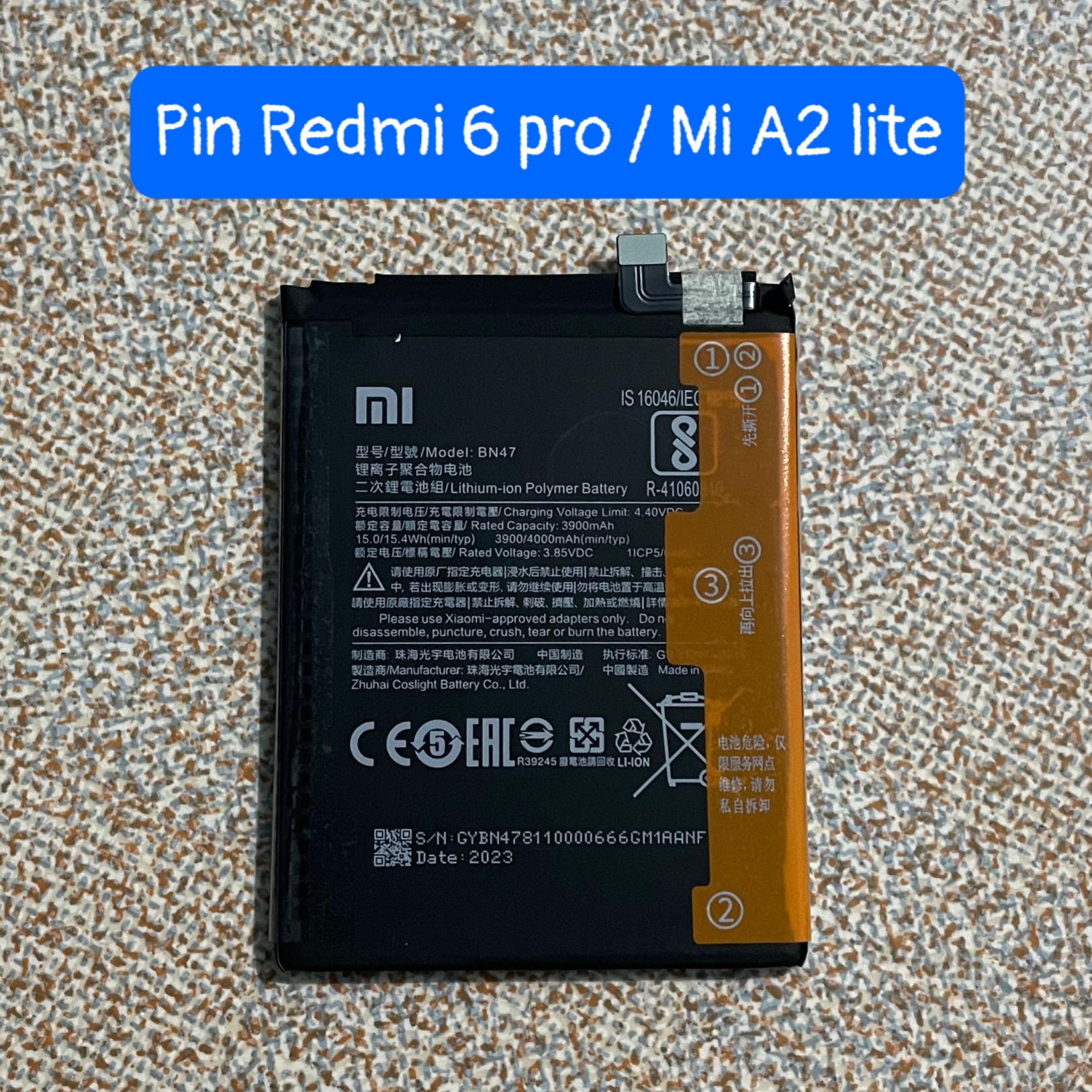 pin xiaomi Redmi 6 pro / Mi A2 lite mã BN47 (zin)