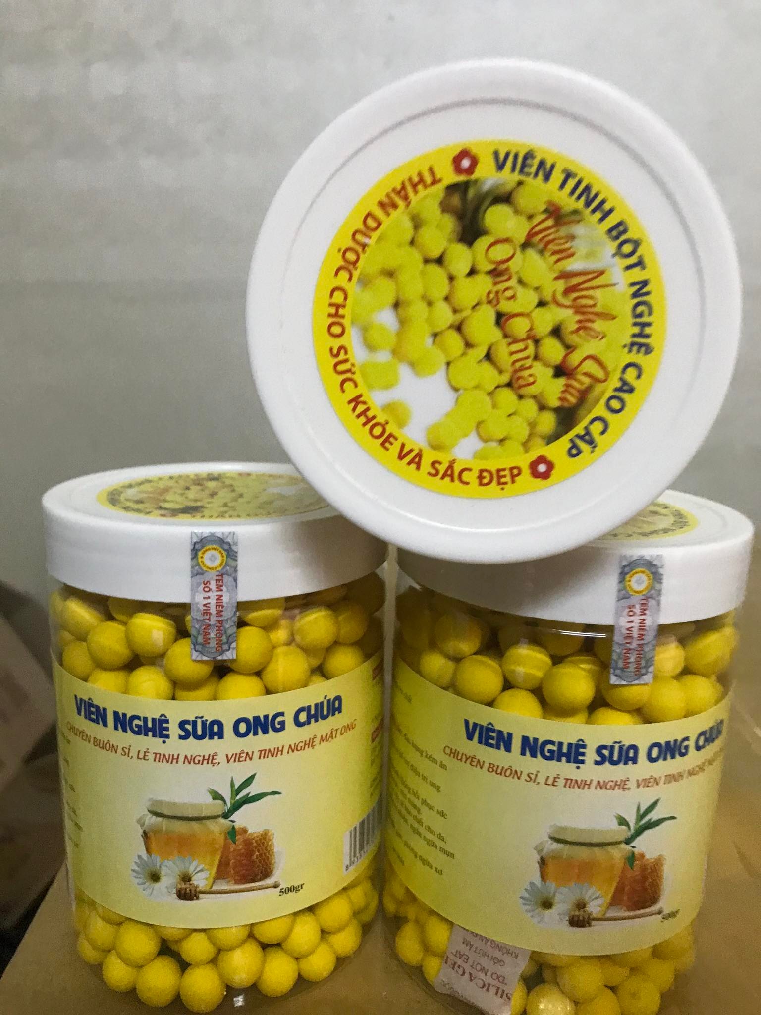 Viên nghệ sữa ong chúa phấn hoa ( hũ 500g )
