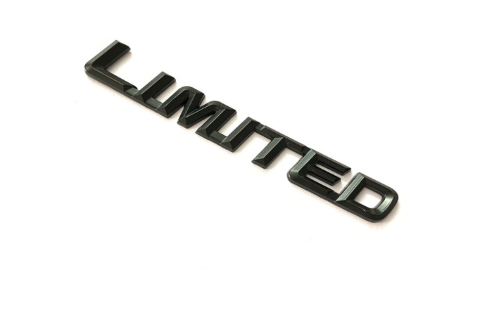 Tem decal chữ kim loại Limited nghiêng
