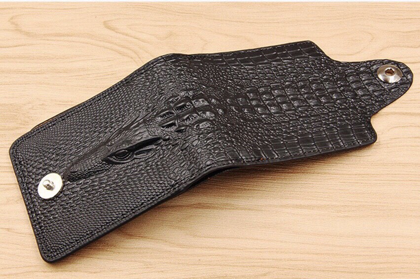 Ví nam vân cá sấu 3D cài cúc Da Cao Cấp