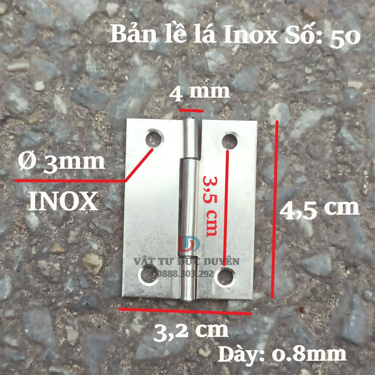 Bản Lề Lá Inox 304 Đa Năng | Kích Cỡ 38, 50, 65, 75, 90, 100mm | Tăng Độ Bền Cho Cửa (Đủ size)