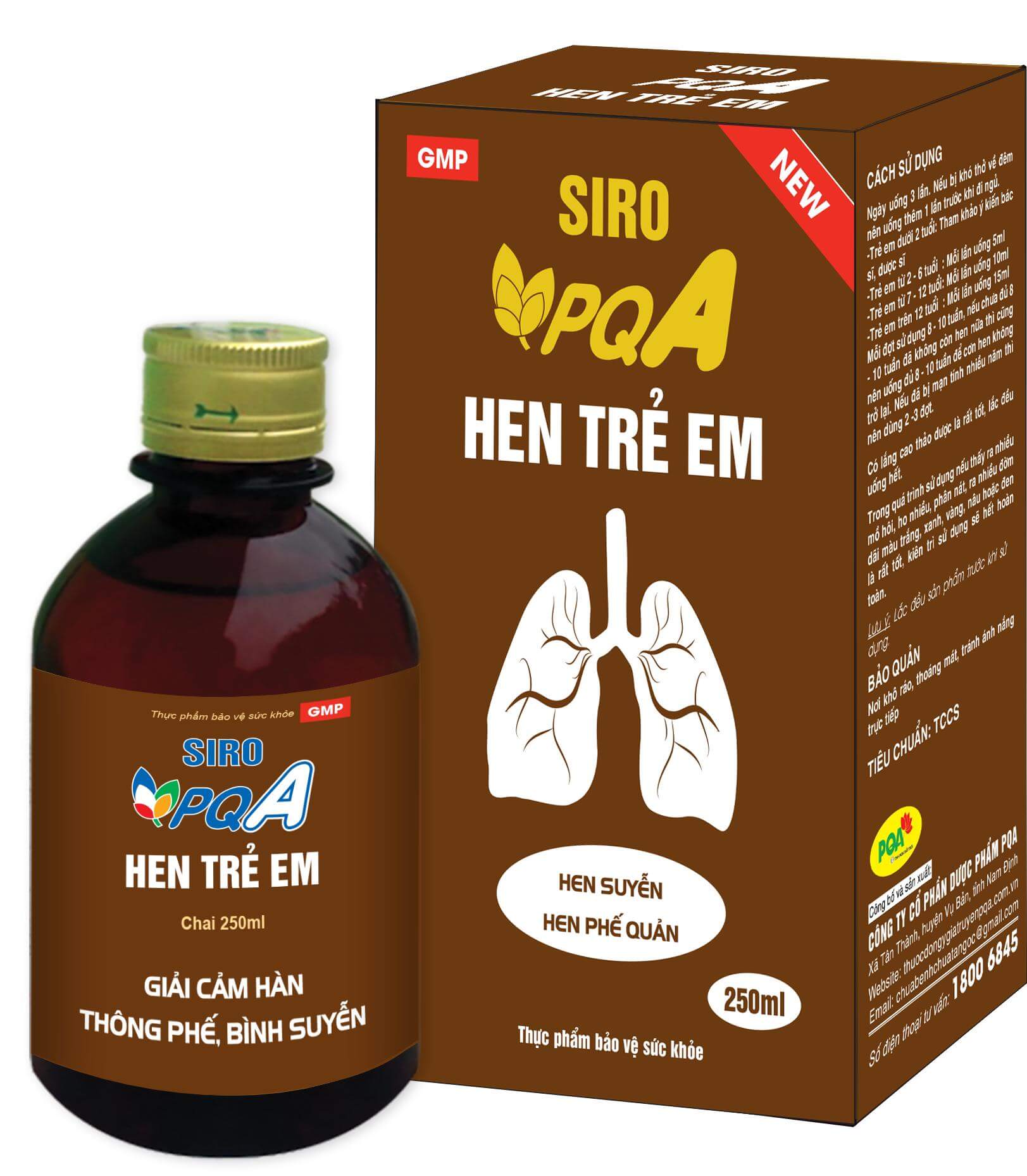Siro PQA Hen Trẻ Em - Hỗ trợ làm thông thoáng đường thở cho người bị hen suyễn
