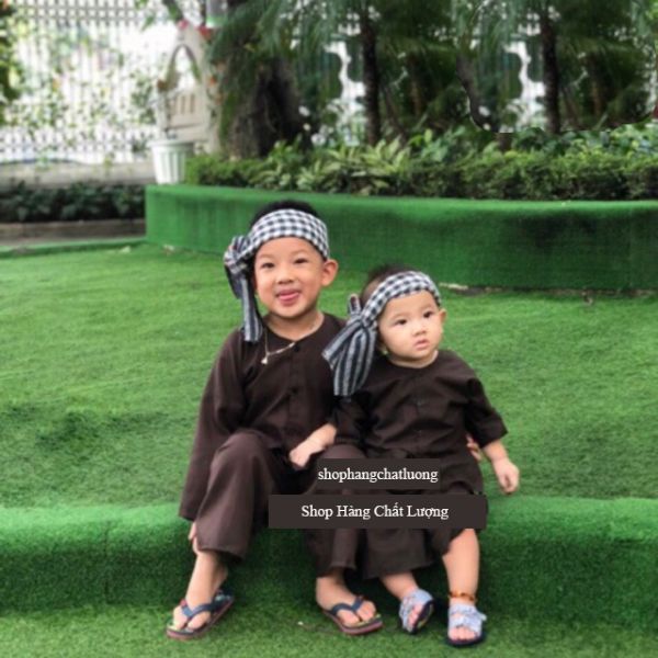 [HCM]Áo bà ba nâu kèm khăn rằn