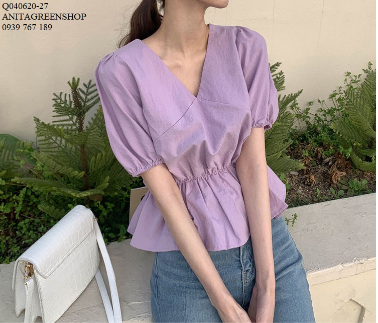 Q040620 ÁO KIỂU MÀU TÍM
