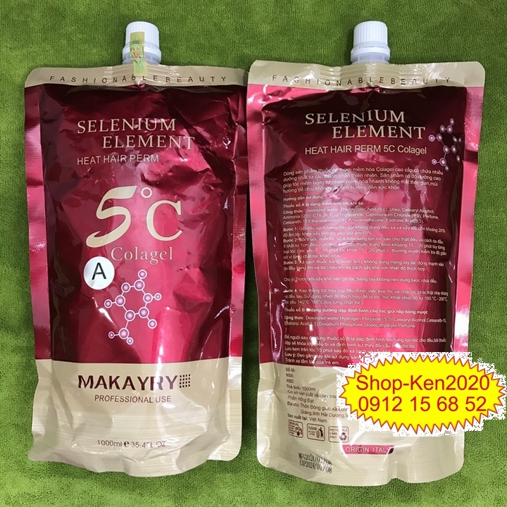 Duỗi ép uốn tóc 5C Colagel 1000ml x2 (A-B) (1-2)