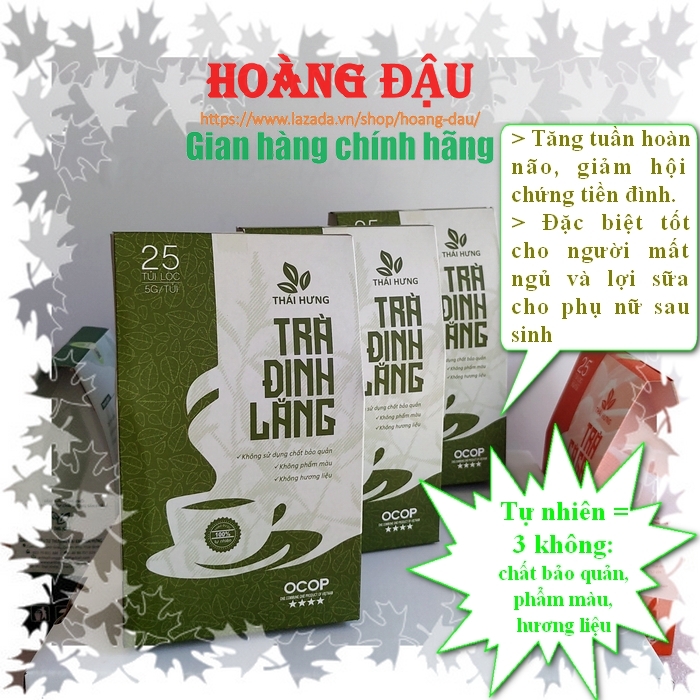 Trà Đinh Lăng Thái Hưng - Trà thảo dược túi lọc (25 túi x 5g)