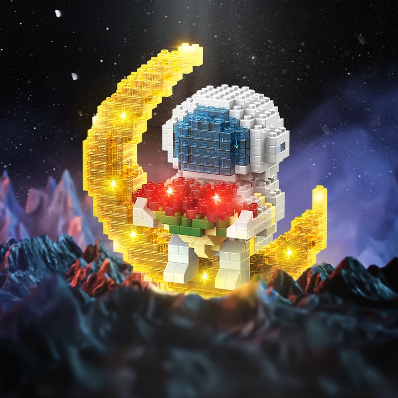 Đồ Chơi Lắp Ráp Le.go 3D Có Đèn Mô Hình Phi Hành Gia Spaceman