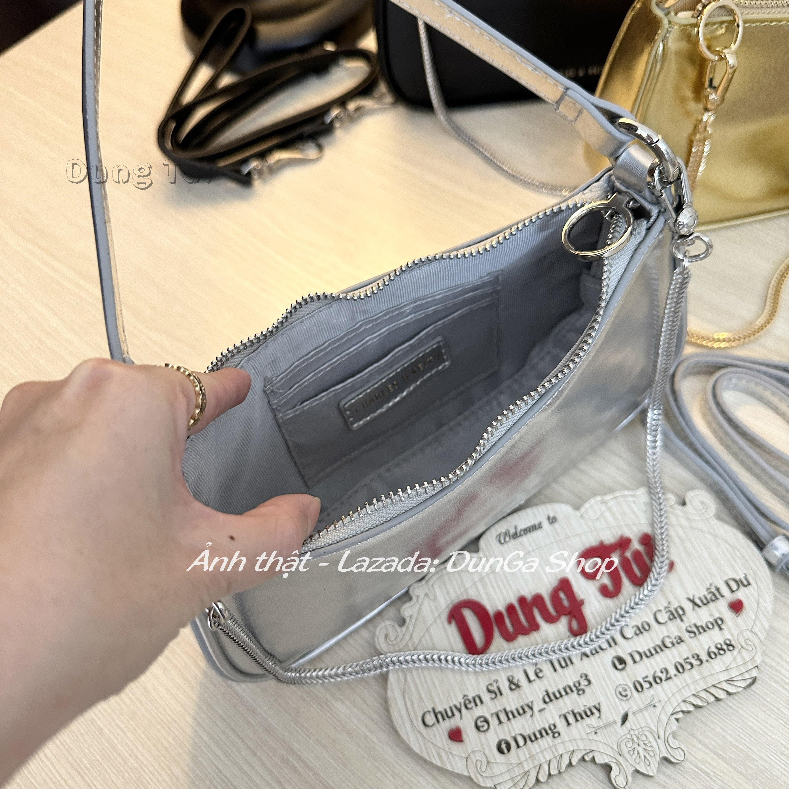[Chuẩn hãng] Túi nữ kẹp nách + đeo chéo size 22 dáng basic 3 dây đeo full màu
