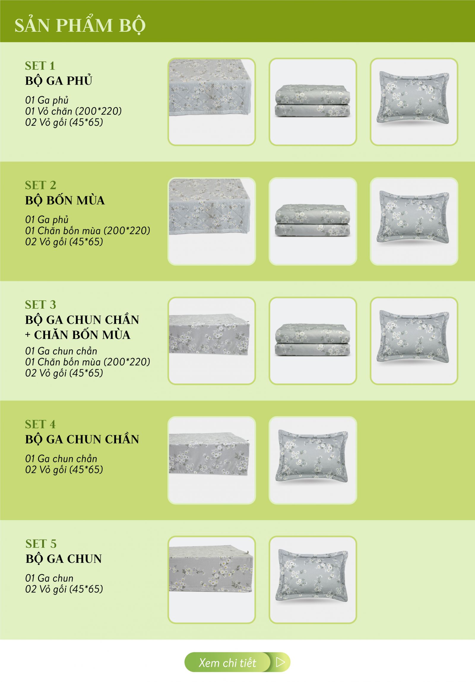 [EVERON Chính Hãng] Bộ Ga chun mỏng EVERON EPM 23067 (1 ga chun mỏng + 2 vỏ gối)