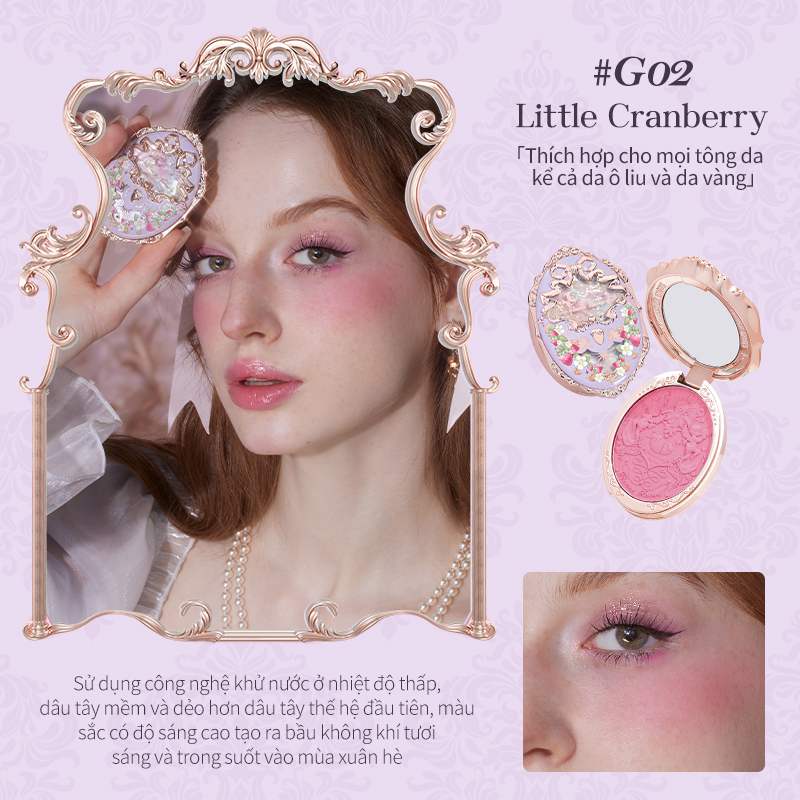 Flower Knows Strawberry Rococo Series Embossed Blush 4.6g Natural Makeup