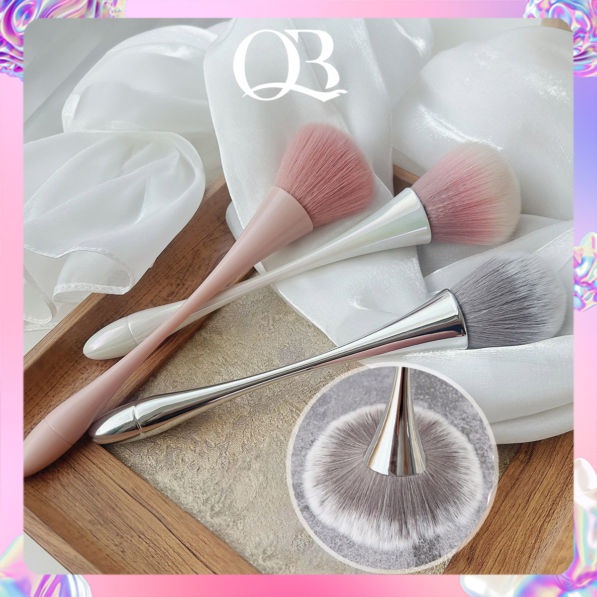 Cọ phủi bụi nail cán dài thiết kế sang trọng đẹp mắt phủi sạch bụi sau khi dũa hoặc phá móng gel
