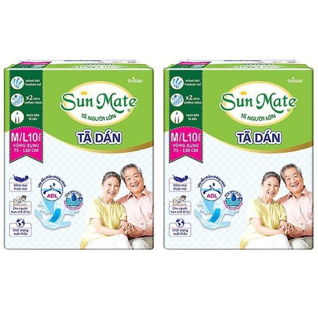 Tã dán người già sunmate m10/ml10/ xl10