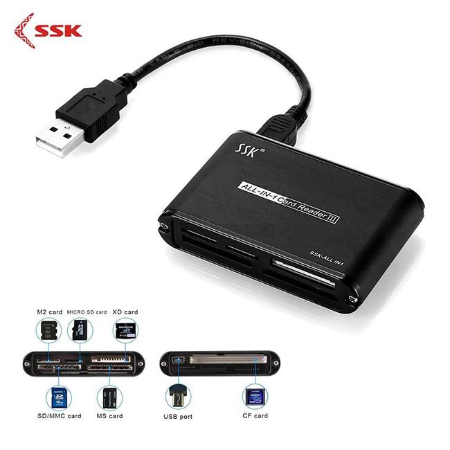 Đầu đọc thẻ nhớ đa năng SSK Micro SD, SD