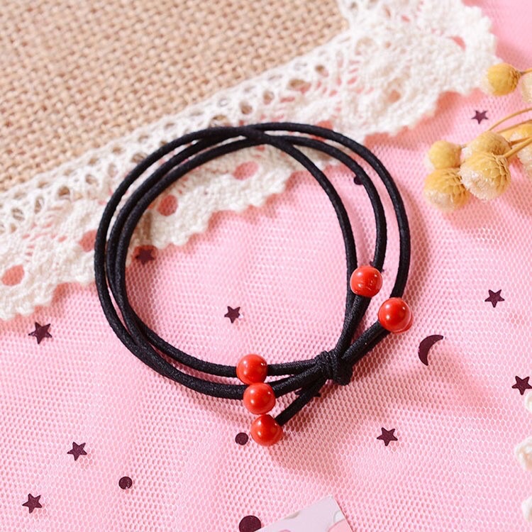 dây Buộc Tóc nữ,Dây Thun Cột Tóc,  3 Hạt Style Hàn Quốc-HCM-COMBO 10 dây