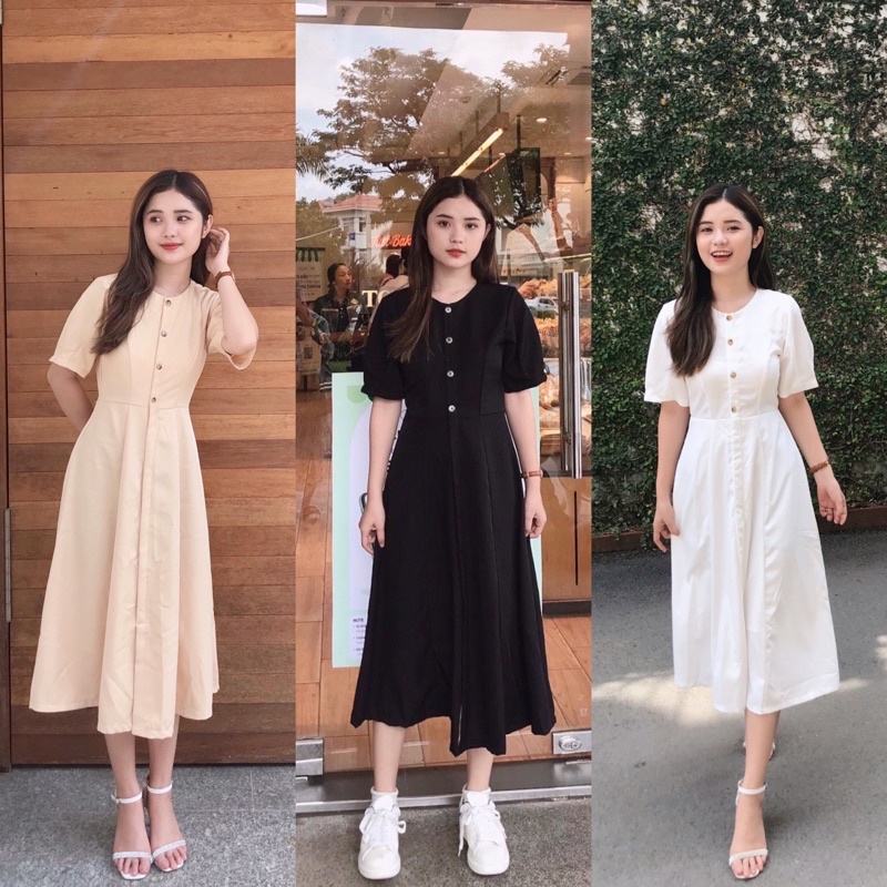 [3-5/8 Hoàn Tiền 25%]Đầm Eileen nút dài