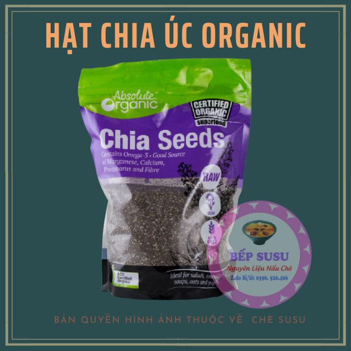 Hạt Chia Úc Organic nguyên liệu nấu chè dưỡng nhan, sâm bí đao loại 100Gram