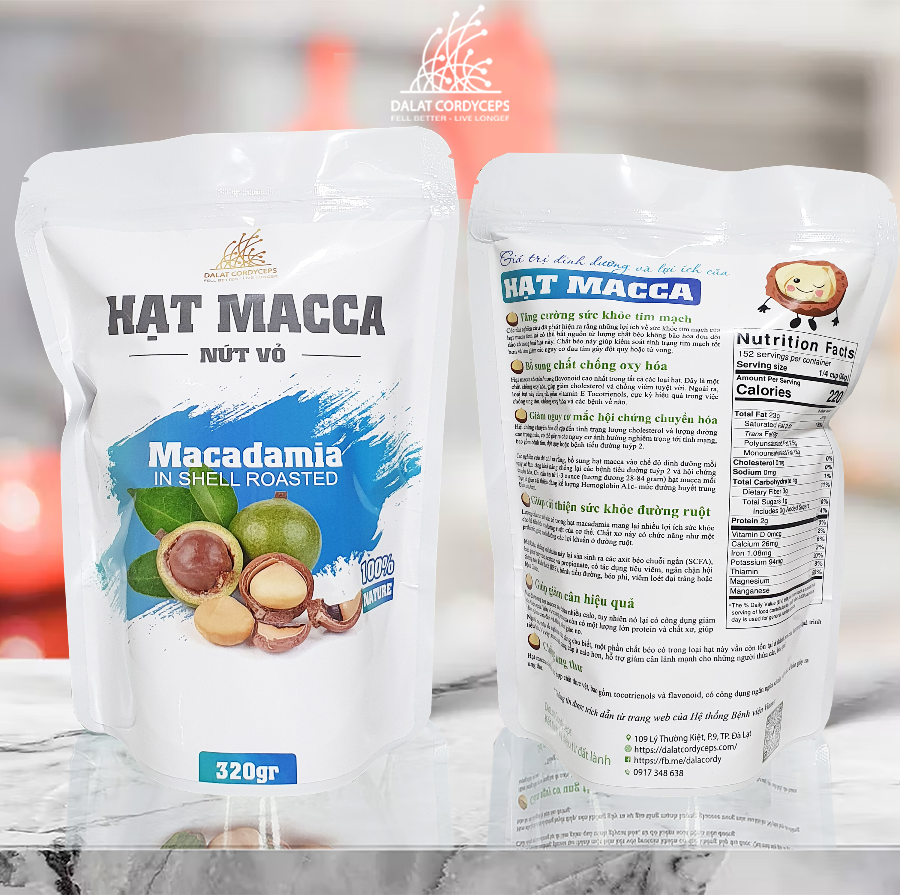 Hạt macca nứt vỏ - Dalat Cordyceps - loại 1