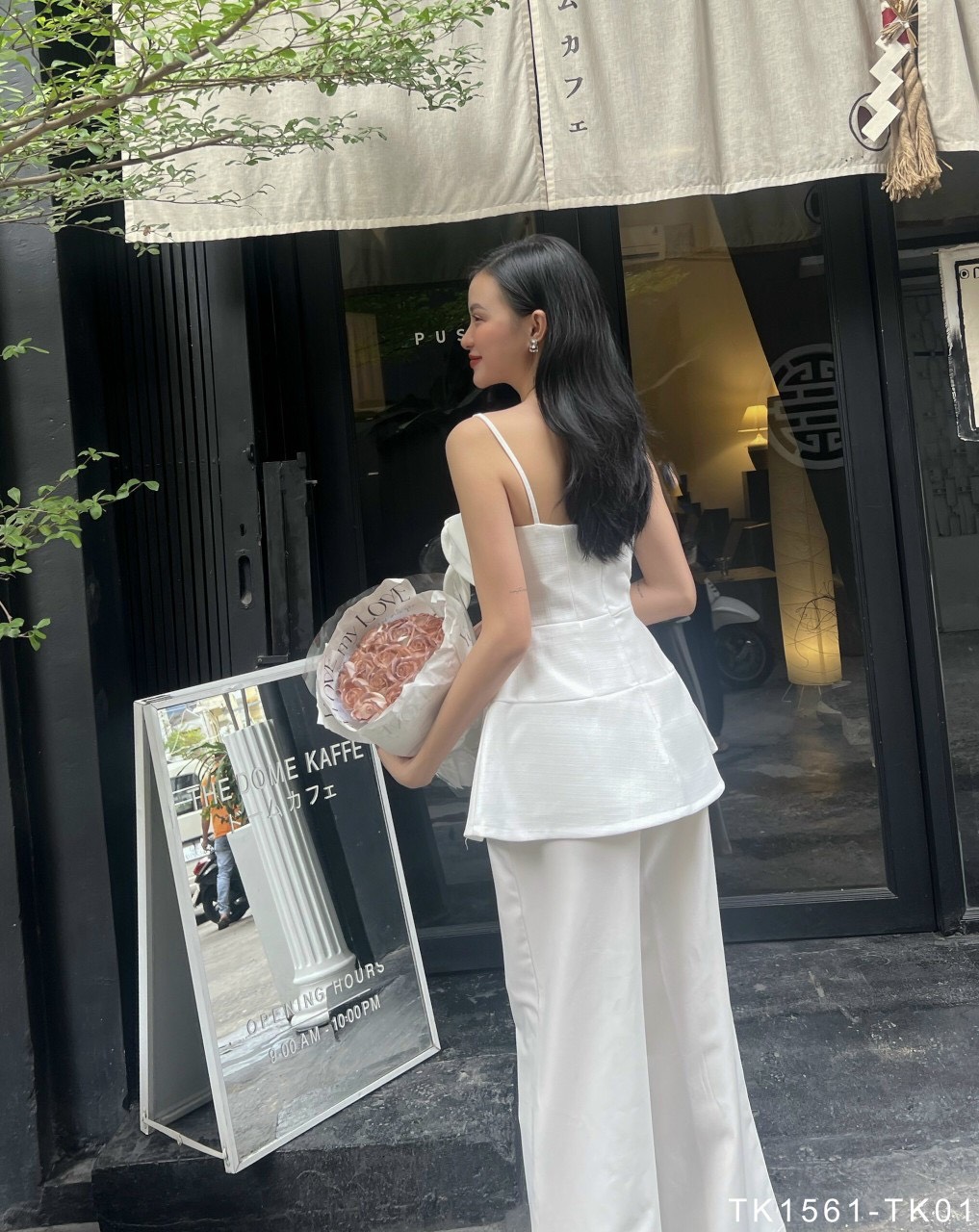 [Ảnh thật] Áp peplum 2 dây cột nơ cách điệu