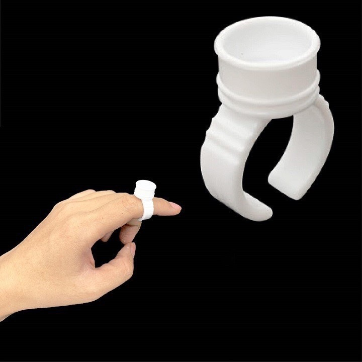 (100 cái) Nhẫn đựng mực, keo nối mi