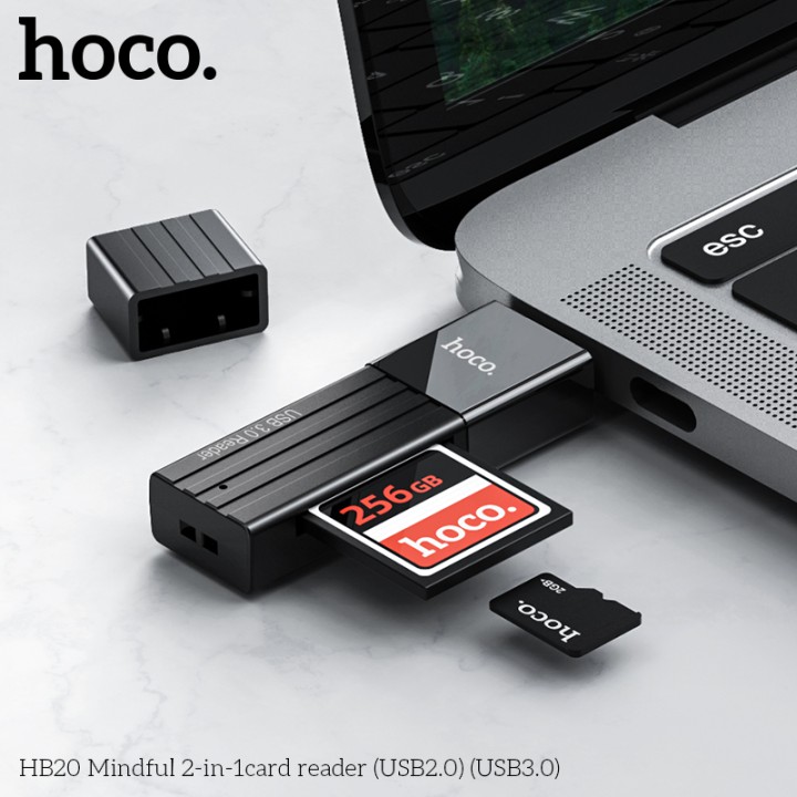 Đầu đọc thẻ nhớ 2 trong 1 hoco hb20