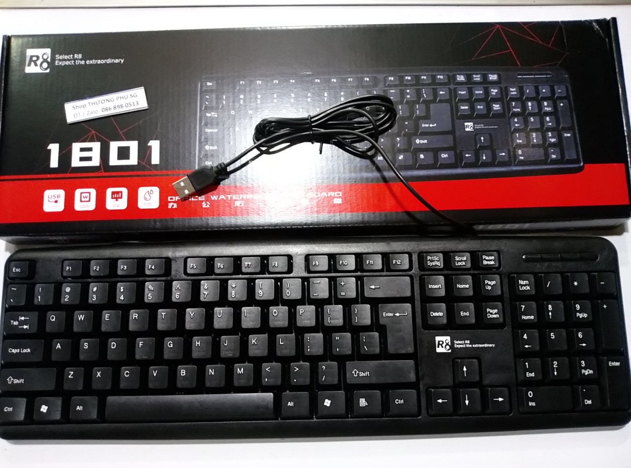[HCM]Bàn phím có dây Keyboard R8 1801 - Chuẩn cắm USB