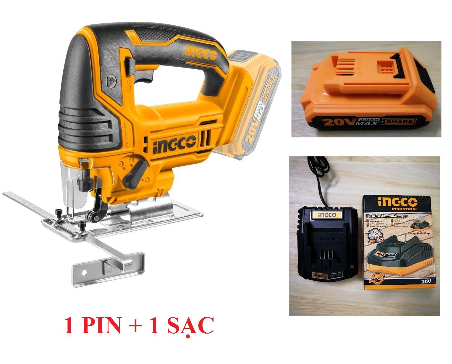 20V Máy cưa lọng dùng pin INGCO CJSLI8501 (1 PIN+ 1 SẠC)