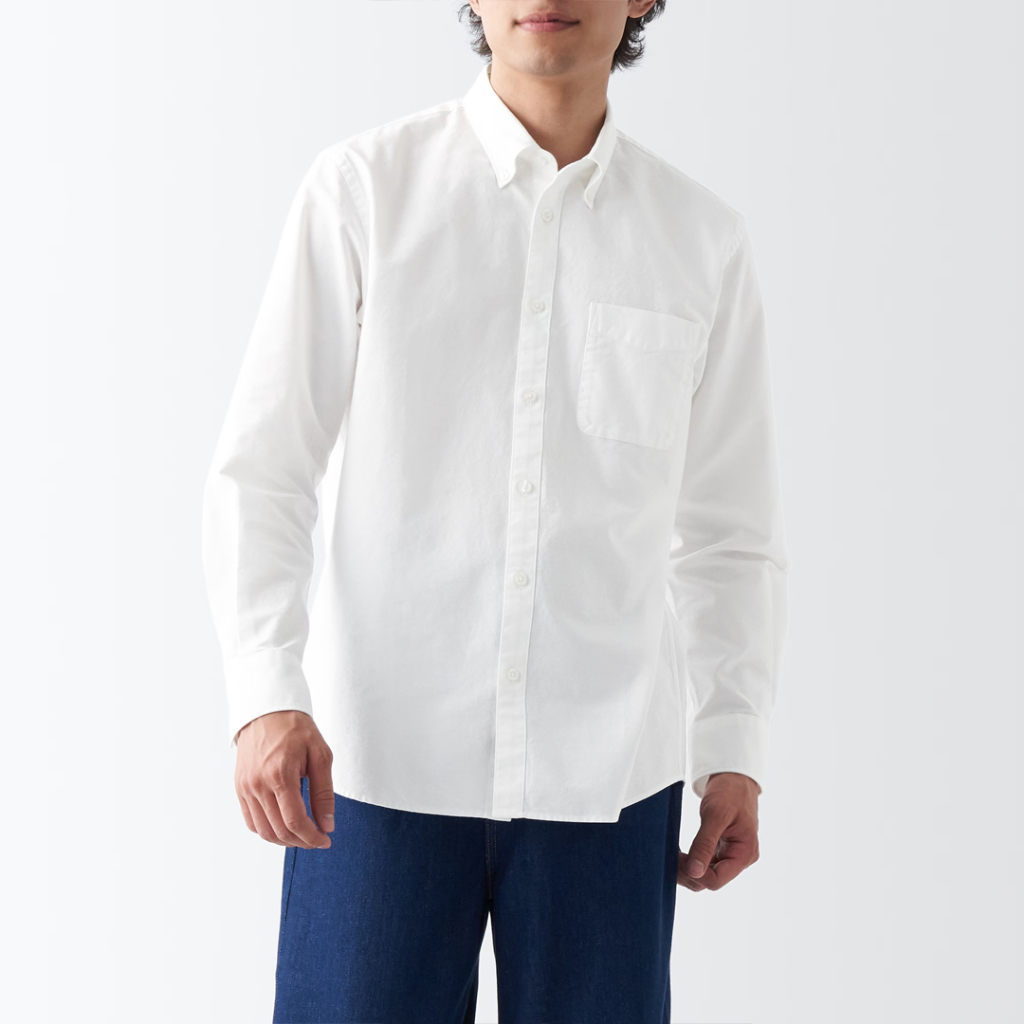 Áo Sơ Mi Oxford Cổ Cài Nút MUJI