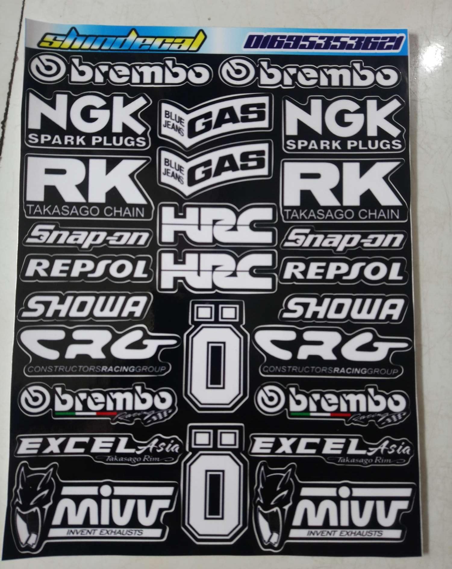 tem tấm logo dán xe máy trọn bộ 18x25cm