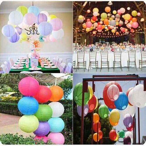 10 Đèn lồng vải LOẠI TO 30cm . Khung thép chắc chắn, có thể xếp gọn khi không sử dụng nên rất tiện lợi.