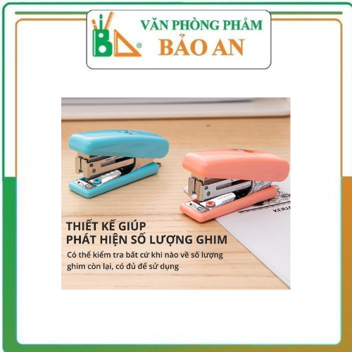 Dập ghim 10 Deli E0254 (Xanh, vàng, trắng, hồng)