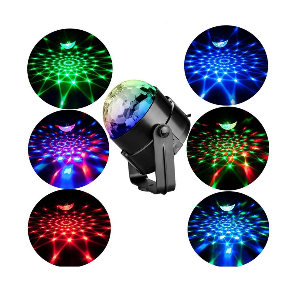Đèn led nháy theo nhạc, đèn led 7 màu tự xoay có điều khiển, đèn led vũ trường, led karaoke, đèn xoay 360 độ, đèn trang trí phòng khách, quán bar chớp theo nhạc..