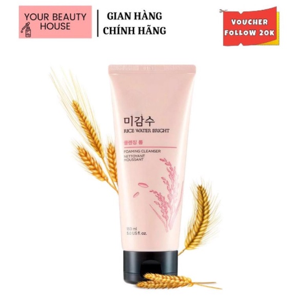 Sữa Rửa Mặt Gạo Rice Water Bright Foaming Cleanser