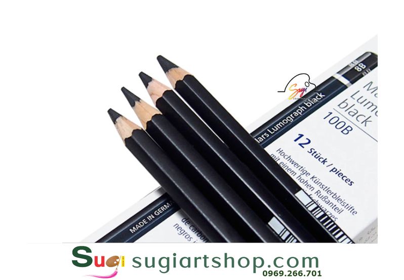 Bút Chì Than Staedtler Đức Mars Lumograph Black Cao Cấp 100B [ Sugi art shop ]
