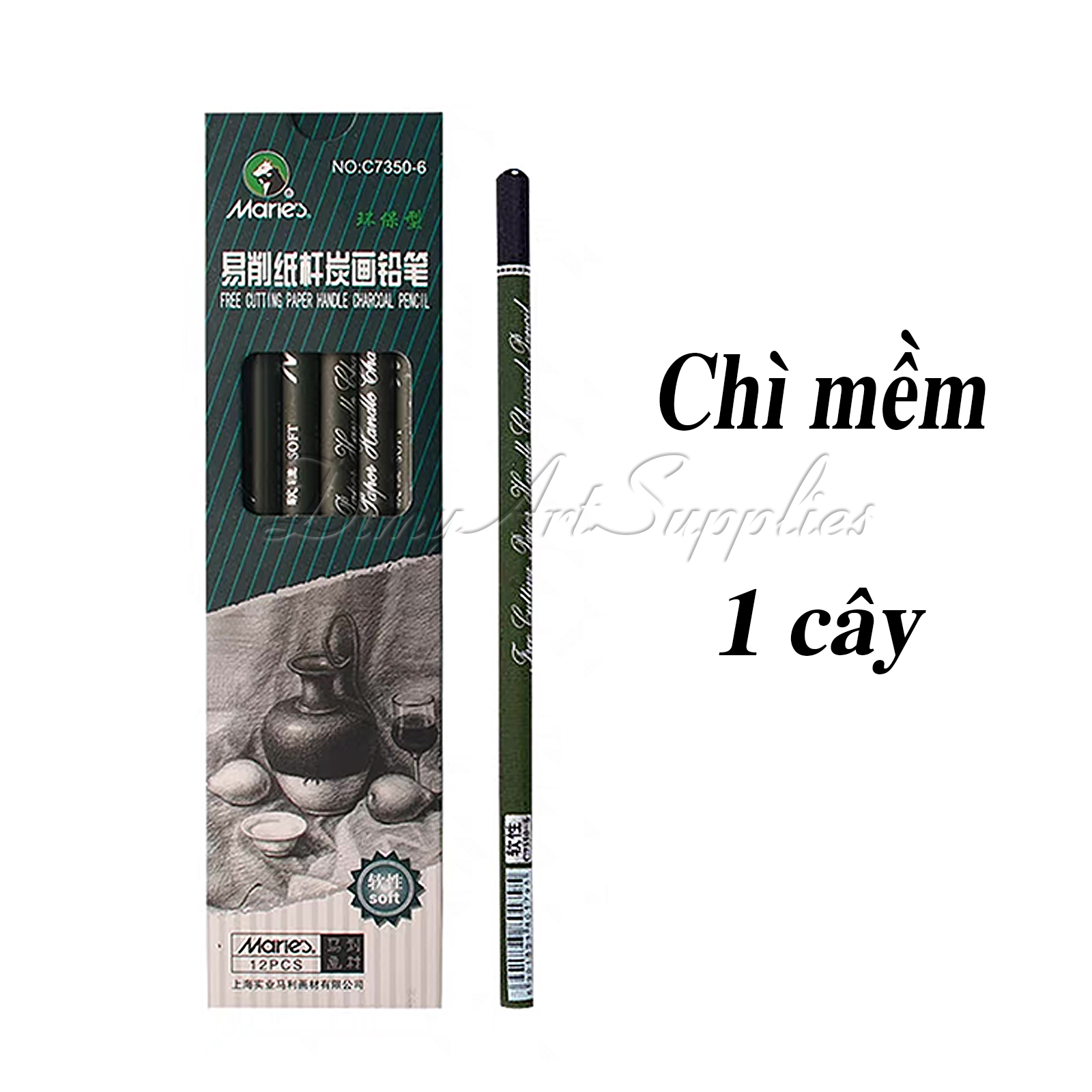 [HCM]Bút chí than đen Maries