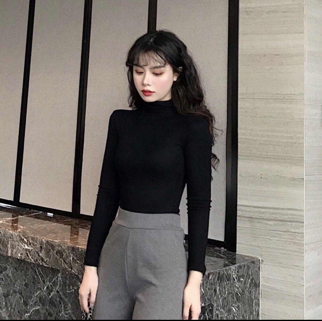 Áo thun lụa cổ lọ, chất lụa đẹp mê 11428-1