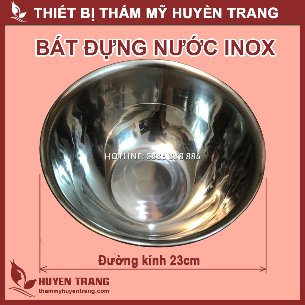 Bát Đựng Nước Cho Spa Inox 304 Miệng Rộng 22cm