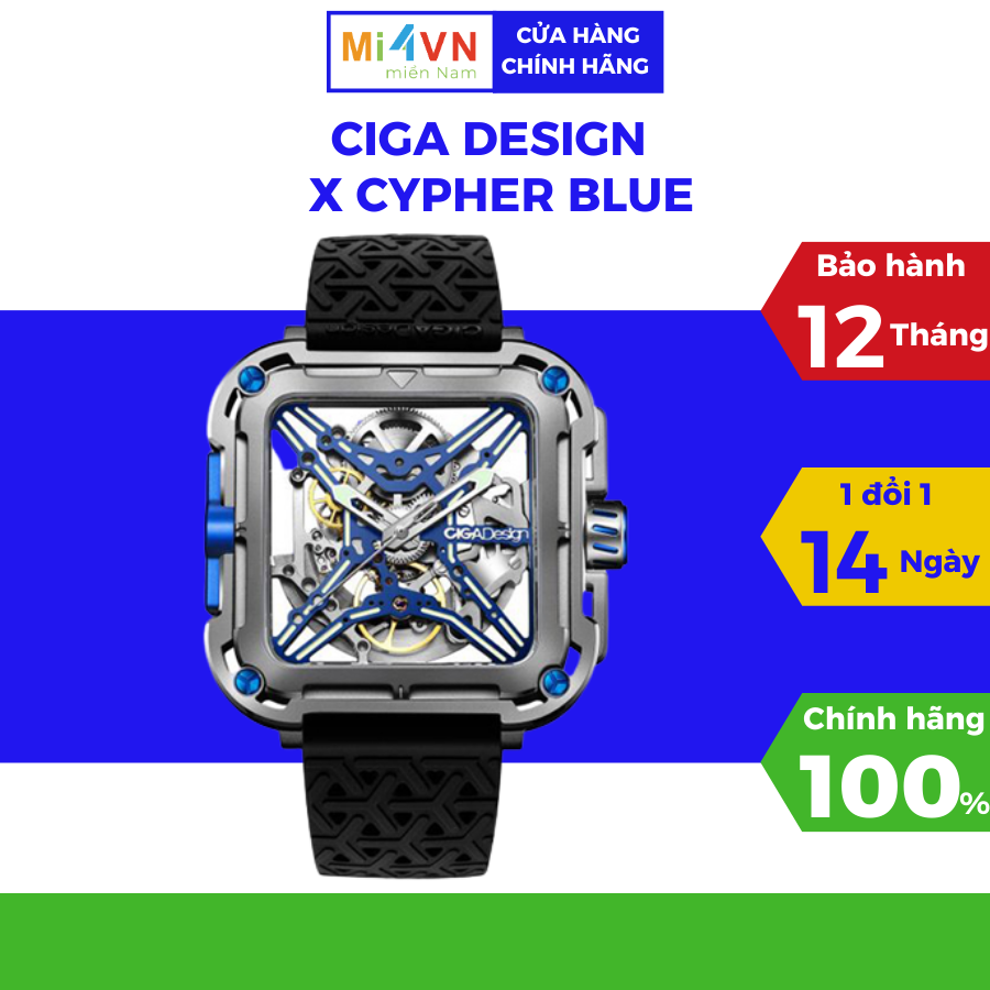 Đồng hồ cơ Nam - Xiaomi CIGA Design X series - Gorilla Cyber Blue