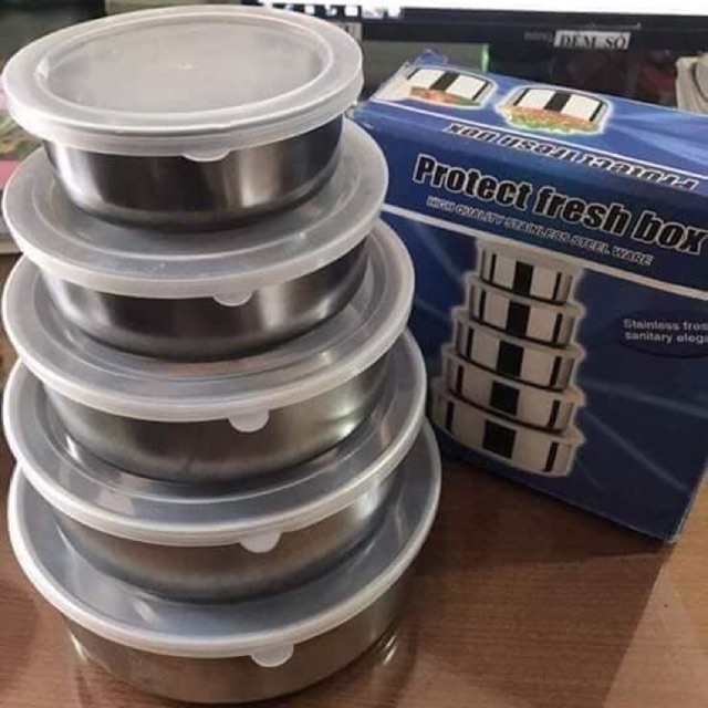 Bộ 5 Hộp Đựng Thực Phẩm Bằng Inox