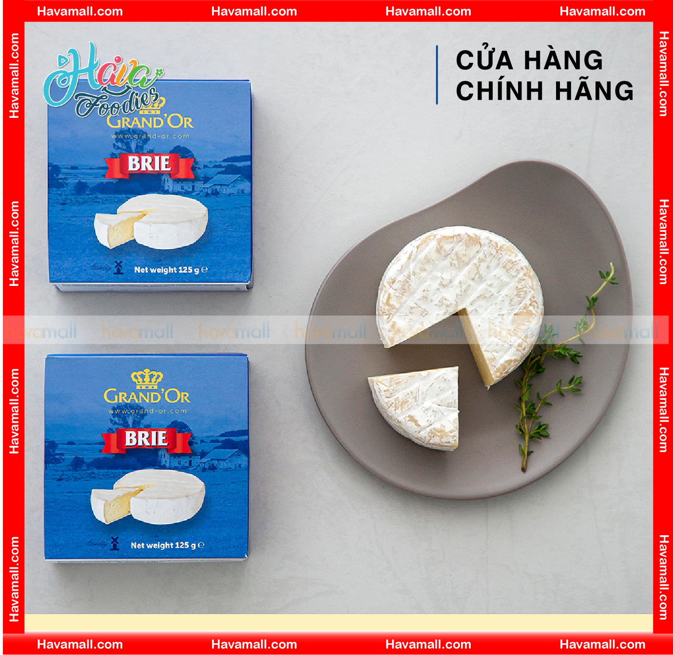 [HOÀN TIỀN MAX 10%] [CHỈ GIAO HỎA TỐC 2H TẠI HCM] Phô Mai Brie Grand’Or 125gr – Brie Cheese