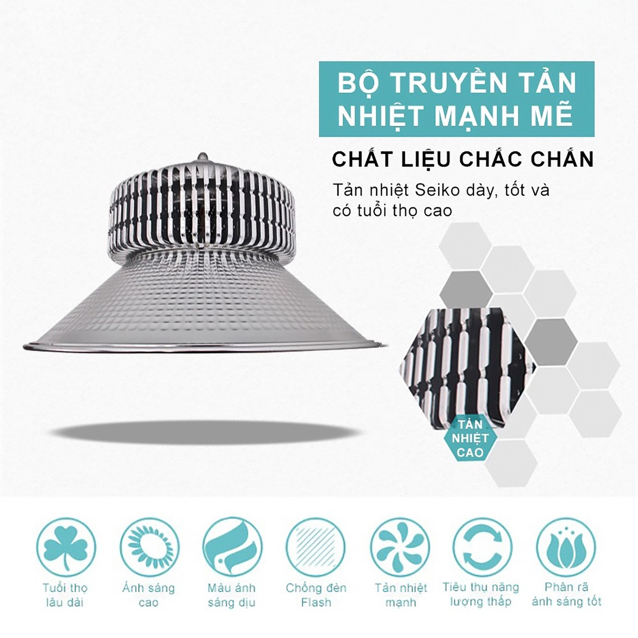 Đèn xưởng ECOFAN siêu sáng, tiết kiệm điện tối đa, đèn sân nhà xưởng 100W, 150W, 200W