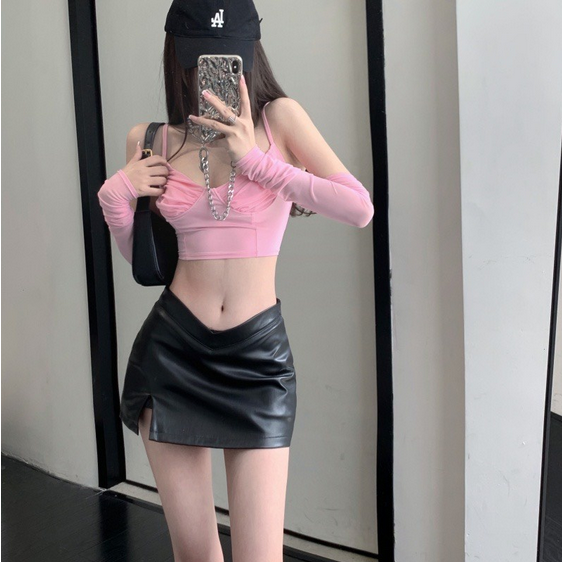 Chân Váy Da Sexy Có lót trong