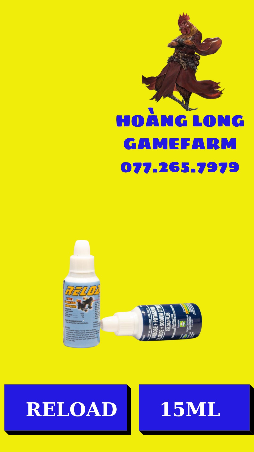 reload plus . reload chống rớt bo cho gà đi đá 15ml