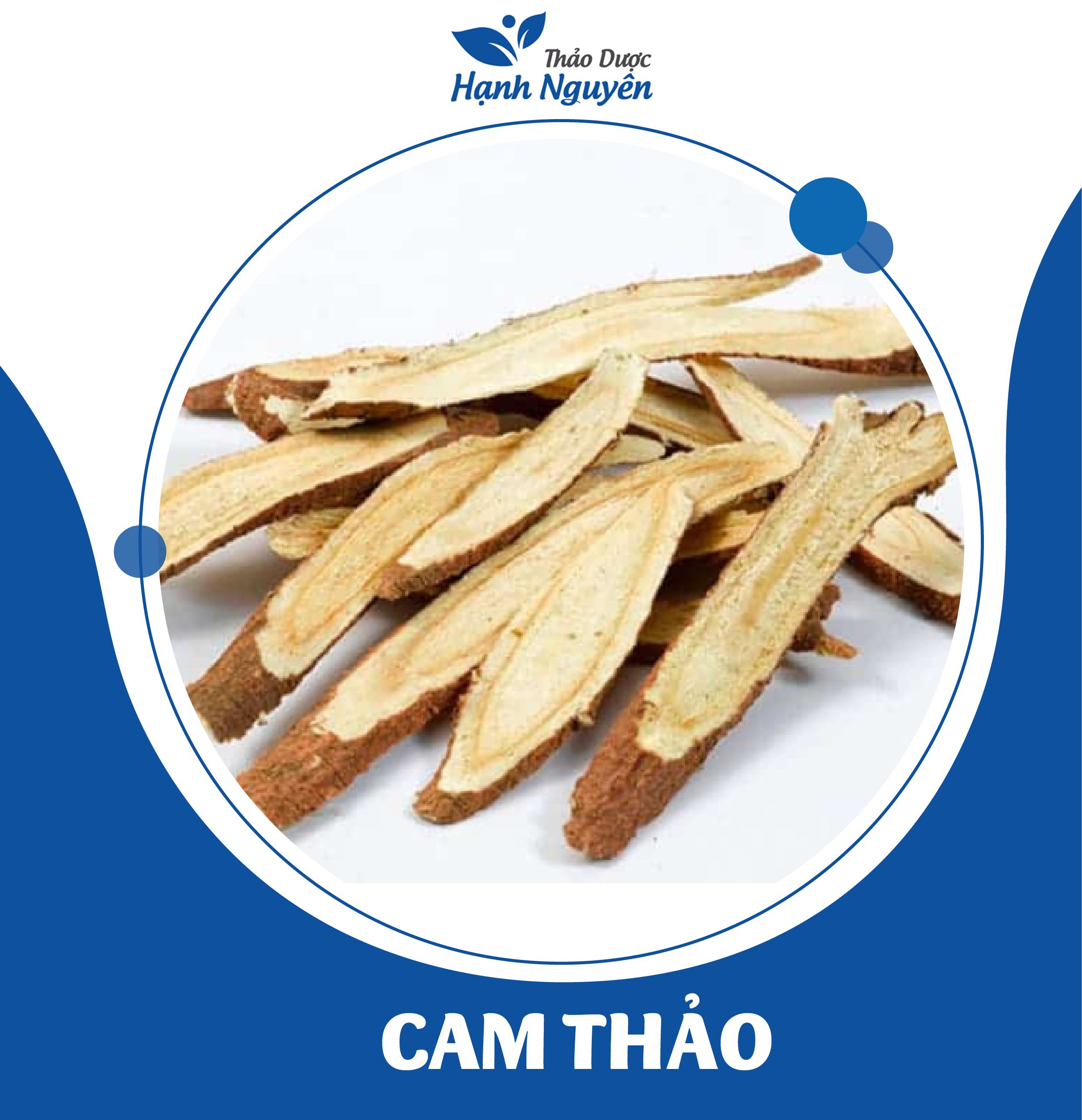 100g Cam thảo thái lát tròn sấy khô tự nhiên - Thảo dược hạnh nguyên