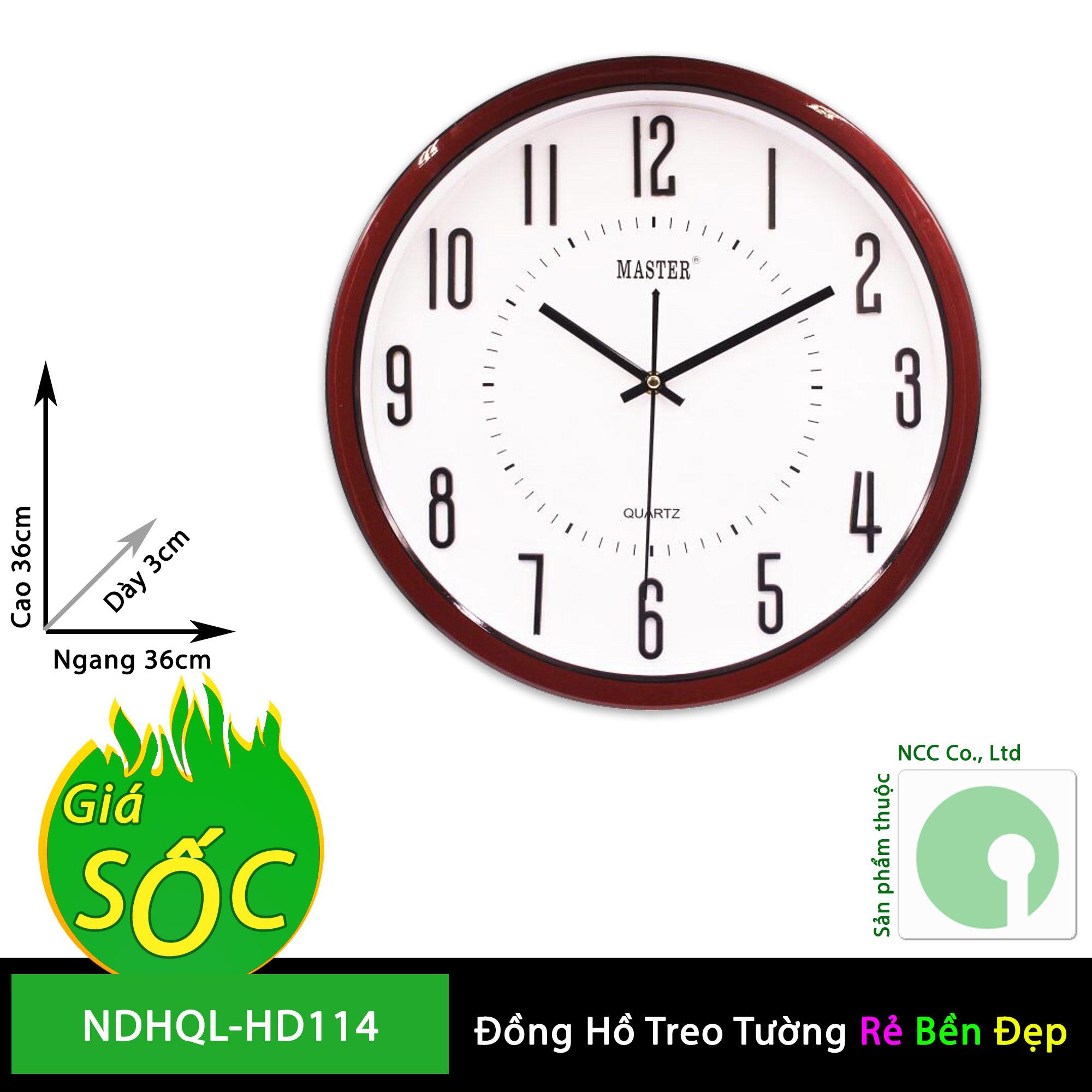 Đồng hồ treo tường - mặt tròn nền trắng - NDHQL-HD114 (Khung Nền Trắng) bán chạy