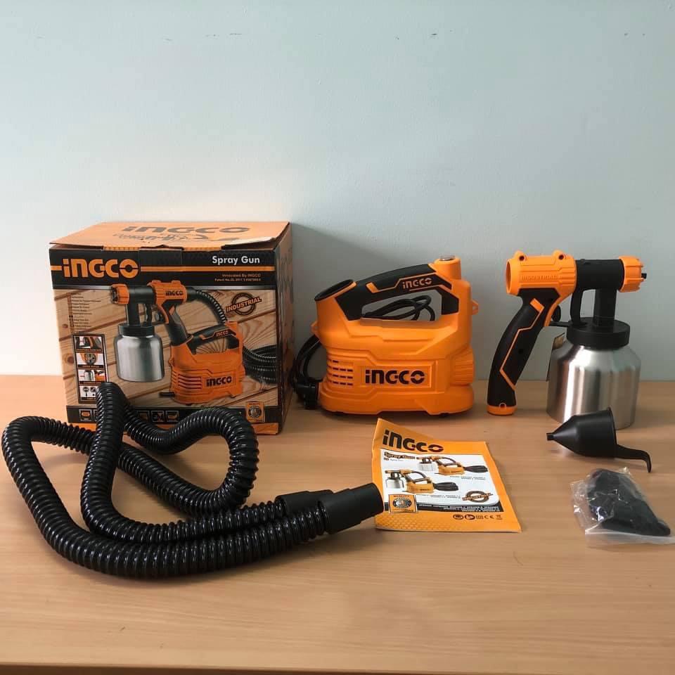 [HCM]MÁY PHUN SƠN DÙNG ĐIỆN 550W INGCO SPG5008-2 ( bình chứa bằng nhôm )